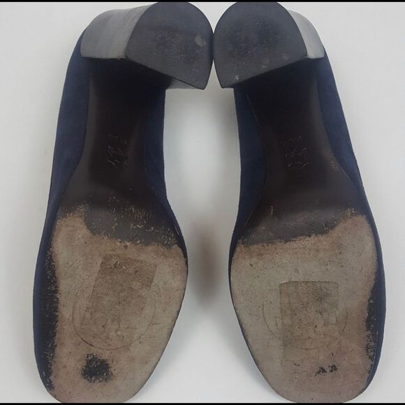 Tory Burch Black and Brown Heels with Gold Accent - Picture 8 of 8